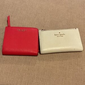 Kate Spade Red and Cream Wallet Set of 2